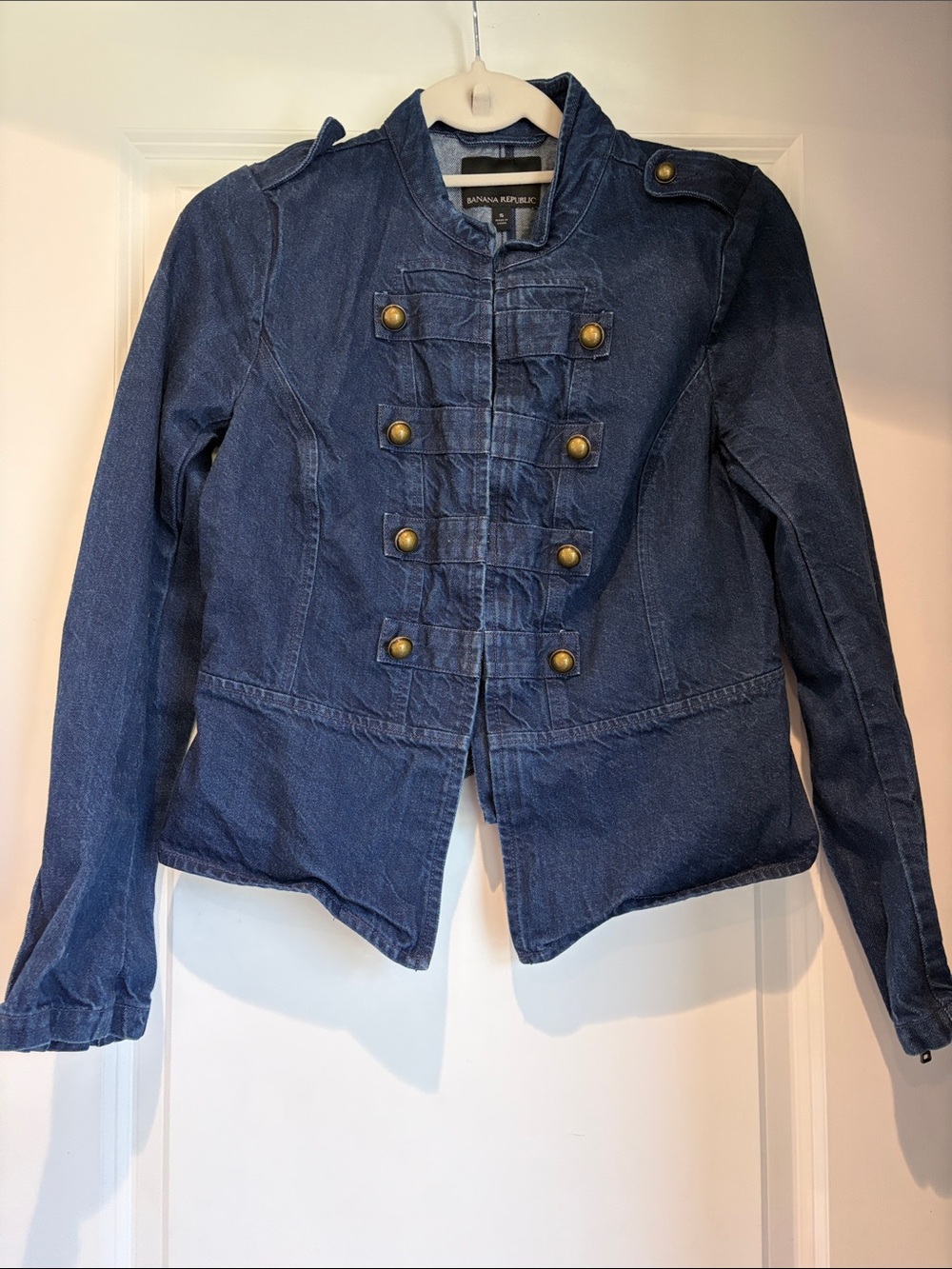 Banana Republic Navy Military-Style Denim Jacket